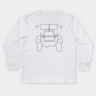 Bedford QL classic British truck outline (black) Kids Long Sleeve T-Shirt